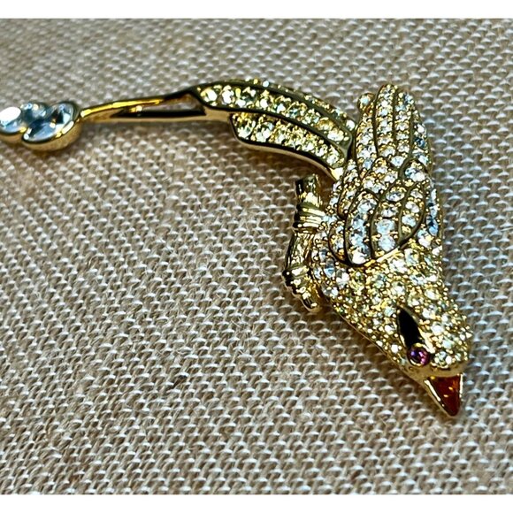 NOLAN MILLER Avalon Bird Of Paradise Brooch Diamanté Crystal Jewelry Present Bir - Picture 3 of 12
